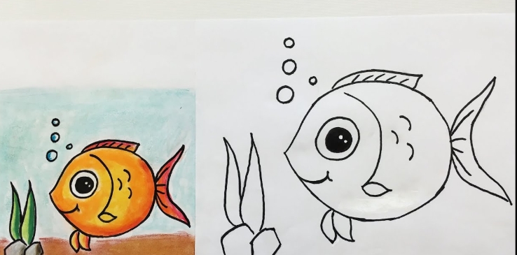 how to draw a fish for kindergarten